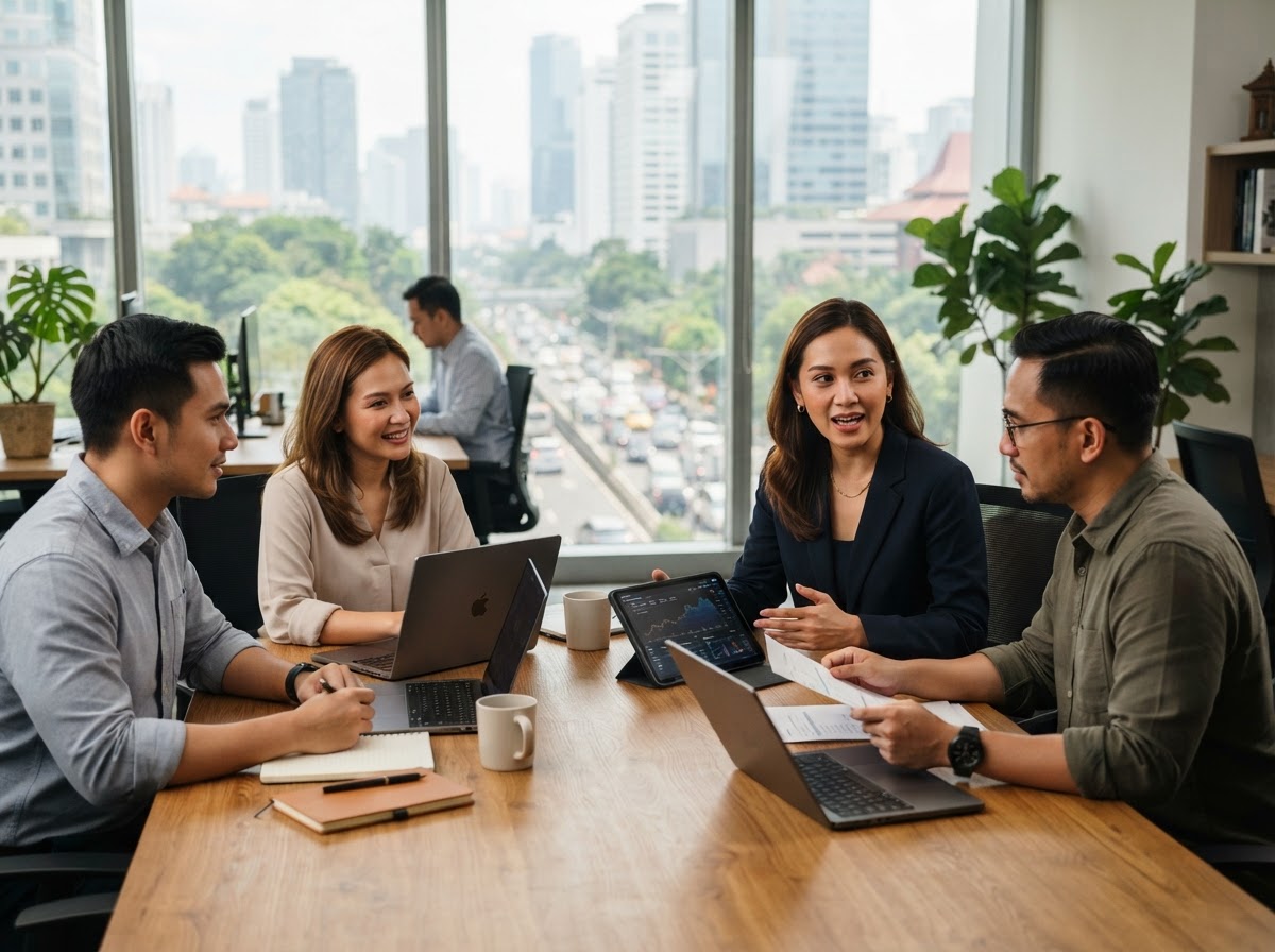 Stone FX Capital team reviewing capital strategy with a business client